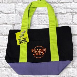 Black and Green Canvas Tote Bag